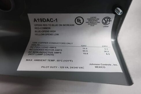 JOHNSON CONTROLS A19DAC-1C Temperature Controller 100-240F 120/240V-AC in Saudi Arabia