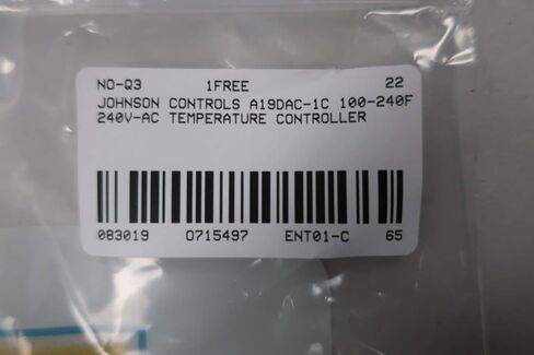 JOHNSON CONTROLS A19DAC-1C Temperature Controller 100-240F 120/240V-AC in Saudi Arabia