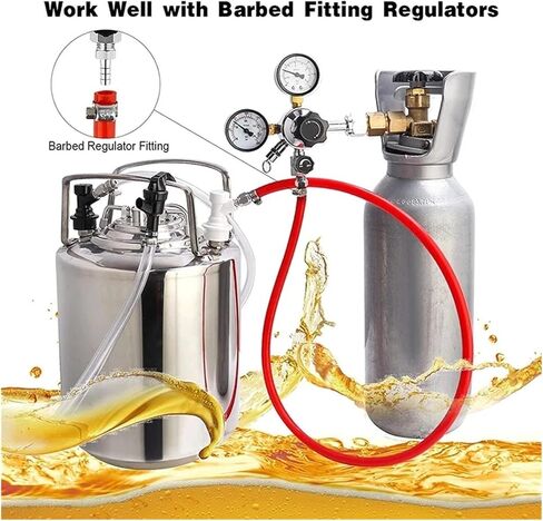 ملحقات تخمير مجموعة خط غاز البيرة مقاس 5/16 بوصة وقفل كرة الغاز/السائل وصنبور النزهة، موزع البيرة مع أنبوب PVC لملحقات تخمير التخمير المنزلي in Kuwait