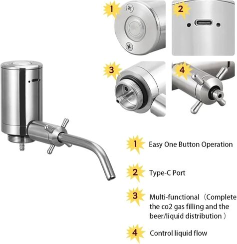 الأسلاك والكابلات موزع مضخة البيرة الكهربائية، مهوية نبيذ البيرة التلقائية مع مفتاح زر واحد، مشروب مكربن ​​لأسلاك وكابلات البراميل الصغيرة in Kuwait