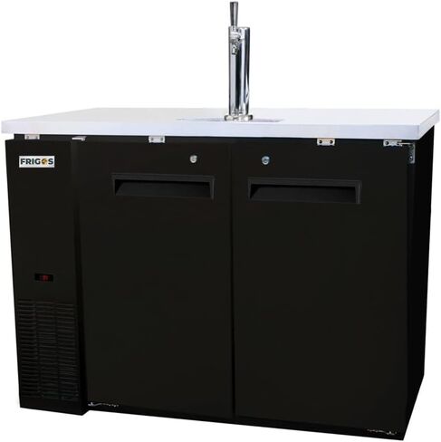 Frigos Premium FGP-BD-48 (2) أبراج ذات مسودة واحدة، موزع بيرة 48.75 بوصة (2) سعة 1/2 برميل - الجزء الداخلي والخارجي من الفولاذ المقاوم للصدأ - مثالي للمطبخ التجاري - باب خلفي متضمن in Kuwait
