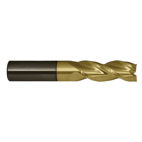 Cleveland C84155 CEM-AM3-ZN Imperial Regular Corner Radius End Mill, 1/4 in Dia Cutter, 0.03 in Corner Radius, 3/4 in Length of Cut, 3 Flutes, 1/4 in Dia Shank, 2-1/2 in OAL, Zirconium Nitride (Each) in Saudi Arabia