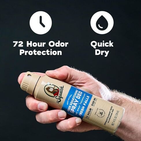 Dr. Squatch Spray Natural Men’s Deodorant – Quick Dry Deodorant Men, Aluminum Free, Dermatologist-Tested – Created for all Skin Types – Fresh Falls, 4oz (2-Pack) in Kuwait