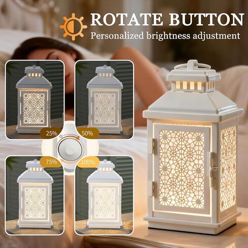 Candle Warmer Lamp with Timer, Farmhouse Candle Warmer Lantern Dimmable and Adjustable Auto Shut Off with 2 Bulbs House Warming Gifts New Home Fragrance Bedroom Decor -White Carved Flower in Saudi Arabia