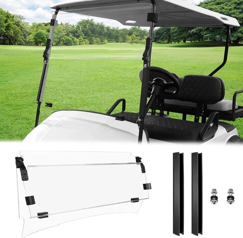 Golf Cart Windshield for EZGO TXT 1995-2013 Golf Cart, Foldable| Clear| Impact Resistant Windshield For EZGO Fit 0.75 Inch Square Strut Window Frame(Tinted) in Saudi Arabia