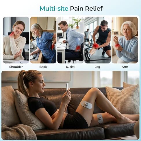 Betife وحدة تحفيز العضلات اللاسلكية، جهاز TENS لآلام الظهر مع 6 أوضاع، 16 مستوى كثافة، وسادات قطب كهربائي قابلة لإعادة الاستخدام وجهاز تحكم عن بعد، مثالي للمكتب، وصالة الألعاب الرياضية، والسفر in Kuwait