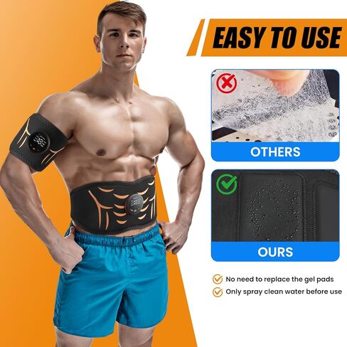 Ab Stimulator Muscle Toner Belt - Power Ab Electronic Muscle Stimulator with 6 Modes 18 Intensity Levels, Ab Stimulator for Men & Women - Abdominal Muscle Stimulator Belt for Home, Office, Gym 3 Pack in Saudi Arabia