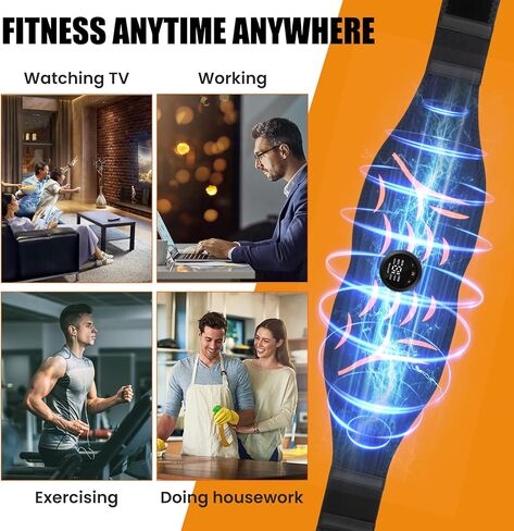 Ab Stimulator Muscle Toner Belt - Power Ab Electronic Muscle Stimulator with 6 Modes 18 Intensity Levels, Ab Stimulator for Men & Women - Abdominal Muscle Stimulator Belt for Home, Office, Gym 3 Pack in Saudi Arabia