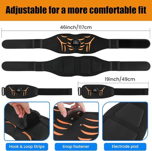 Ab Stimulator Muscle Toner Belt - Power Ab Electronic Muscle Stimulator with 6 Modes 18 Intensity Levels, Ab Stimulator for Men & Women - Abdominal Muscle Stimulator Belt for Home, Office, Gym 3 Pack in Saudi Arabia