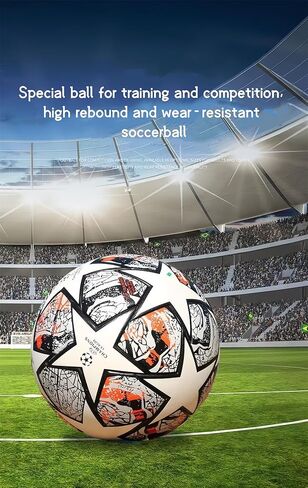 League Soccer Ball Size 5 and Size 4 Thermally Bonded Match Ball with Seamless Stiching- Official Match Weight- Professional High Grade PU Leather (08,Size 5) in Saudi Arabia