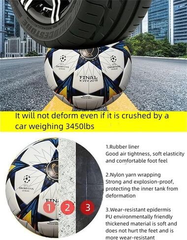 League Soccer Ball Size 5 and Size 4 Thermally Bonded Match Ball with Seamless Stiching- Official Match Weight- Professional High Grade PU Leather (08,Size 5) in Saudi Arabia