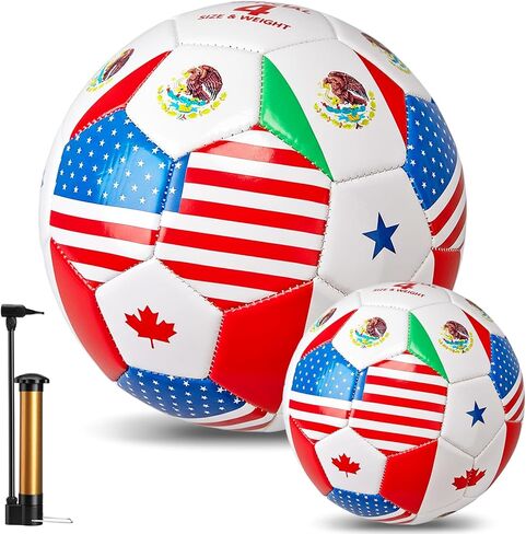 Civaner World Flag Soccer Ball Country Flags Training Ball International Multi Country Design with Pump Needle and Storage Bag for Team Practice Club Soccer Fan Birthday Gifts in Saudi Arabia