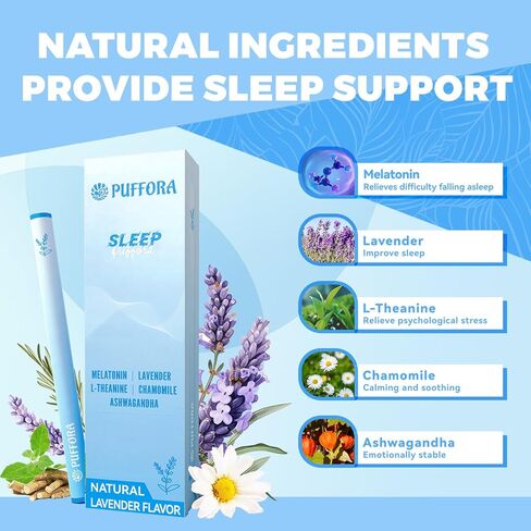 قلم ناشر الميلاتونين لدعم النوم المريح والمريح، مع مستخلصات اللافندر والل-ثيانين والأشواغاندا، بديل طبيعي، 600 استخدام in Kuwait