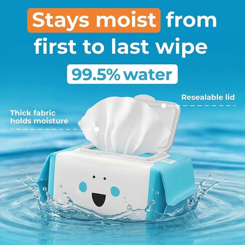 XL Flushable Wipes - Thick & Durable - 99.5% Water and Aloe - Safe for Sensitive Skin, Hypoallergenic & Unscented - Plant-Based Wet Butt Wipes for Adults, Kids & Baby Care - 3 Pack Total 240 Wipes in Saudi Arabia