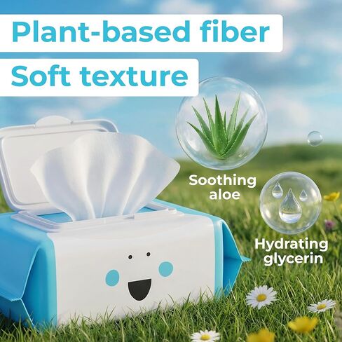 XL Flushable Wipes - Thick & Durable - 99.5% Water and Aloe - Safe for Sensitive Skin, Hypoallergenic & Unscented - Plant-Based Wet Butt Wipes for Adults, Kids & Baby Care - 3 Pack Total 240 Wipes in Saudi Arabia