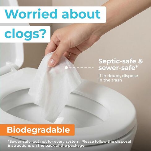 XL Flushable Wipes - Thick & Durable - 99.5% Water and Aloe - Safe for Sensitive Skin, Hypoallergenic & Unscented - Plant-Based Wet Butt Wipes for Adults, Kids & Baby Care - 3 Pack Total 240 Wipes in Saudi Arabia