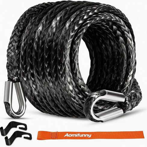 Synthetic Winch Rope Extension, 3/8Inch x 50Ft 26500 Lbs Winch Extension Cable Replacement Tow Ropes Line for Off Road Vehicle ATV UTV Truck SUV Jeep (Orange) in Saudi Arabia