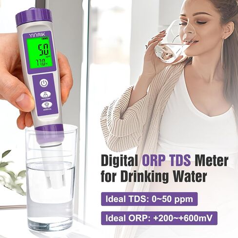 جهاز اختبار مياه الهيدروجين، جهاز قياس المياه الرقمي TDS، جهاز قياس ORP لمياه الشرب، YINMIK 6 في 1 مقياس درجة الحموضة للكومبوتشا، جهاز اختبار PPM pH EC للزراعة المائية، مقياس H2 لقرص ماء الهيدروجين in Saudi Arabia