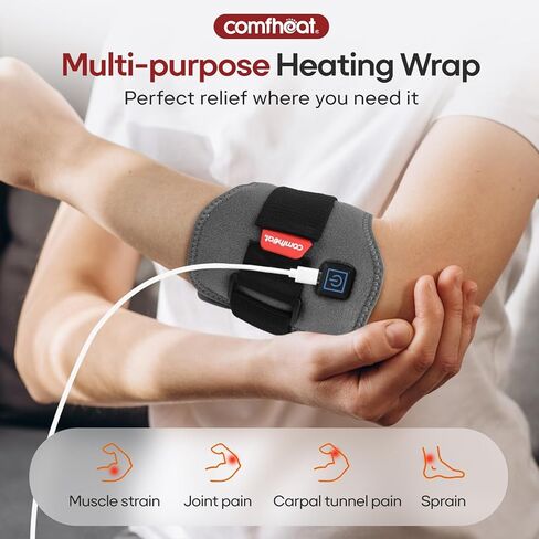 Heating Pad for Bicep Arm Pain Relief, USB Powered Heat Wrap for Joint Pain, Adjustable & Flexible Wrap Around for Ankle Arm Multiple Areas of The Body in Saudi Arabia