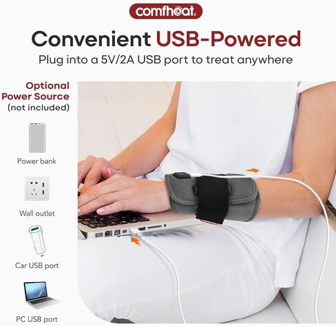 Heating Pad for Bicep Arm Pain Relief, USB Powered Heat Wrap for Joint Pain, Adjustable & Flexible Wrap Around for Ankle Arm Multiple Areas of The Body in Saudi Arabia
