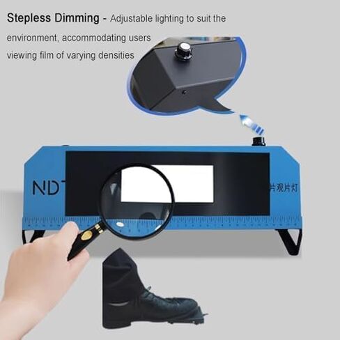 عارض أفلام LED صناعي، ضوء فحص إشعاعي محمول 220 × 70 مم، تعتيم بدون خطوات، مع مفتاح قدم in Kuwait