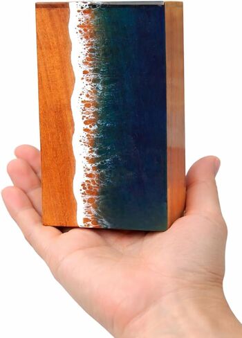 Ocean Wooden Resin Urn | Sea Shore Urn | Unique Urn | Modern Urn | Urns For Human Ashes | adult male urn in Kuwait