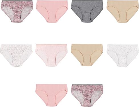 Hanes baby girls Toddler 10-pack Pure Comfort Underwear, Available in Brief and Hipster Panties, Hipster Assorted - 10 Pack, 2 3 US in Saudi Arabia