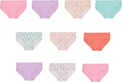 Hanes baby girls Toddler 10-pack Pure Comfort Underwear, Available in Brief and Hipster Panties, Hipster Assorted - 10 Pack, 2 3 US in Saudi Arabia