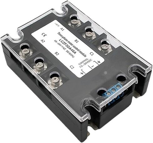 مرحل الحالة الصلبة ثلاثي الطور للتحكم الأمامي والخلفي DC Motor Stater 10A 25A 40A 60A 80A 10-30VDC 40-480VAC DA(40A) in Kuwait