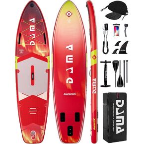 لوح التجديف الوقوف من داما لشخصين وحيوانات أليفة، تصميم ثابت وواسع للغاية للمبتدئين، للاستخدام العائلي على البحيرات والأنهار والمياه الساحلية، سعة 450 رطل، 11'6 بوصة × 34 بوصة × 6 بوصة in Kuwait