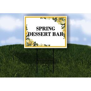 Spring Dessert Bar Spring Flowers Citrus Eucalyptus Directional Arrows A-Frame Double Sided 23x23 in. sign in Kuwait