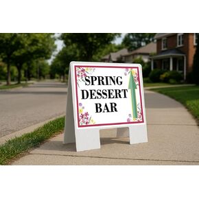 Spring Dessert Bar Spring Flowers Plum Pink Up Arrows A-Frame Single Sided 23x23 in. sign in Kuwait