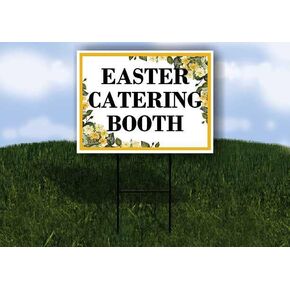 كشك تقديم الطعام في عيد الفصح، زهور الربيع، الحمضيات، الأوكالبتوس، سهام اتجاهية، إطار مزدوج الجوانب، مقاس 23 × 23 بوصة. in Kuwait