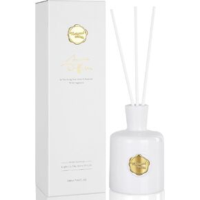 مجموعة نشرات القصب Xeptle ، 7.04 أوقية غاردينيا رائحة ناشر مع 5 عصي ، معطر الهواء طويل الأمد ، ناشر قصب الزيت العطري ، العطر المنزلي للمكتب ، ديكور رف الحمام ، أبيض in Kuwait