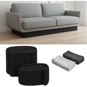 Under Sofa Blocker for Pets – Soft Fabric Gap Bumper, 3/5 Inch Height – Cut-to-Fit Couch & Bed Toy Blocker – Stops Dog Balls, Robot Vacuums Under Furniture (Black, Adjustable Length) in Kuwait