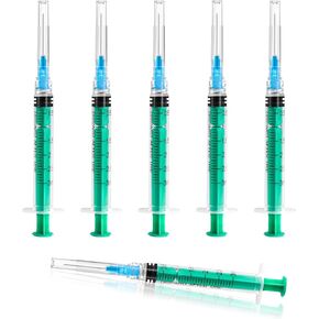 3ml Syringe with 23G 1Inch Lab Supplies, 3ml/cc Luer Lock Syringes for Scientific Labs, Measuring Liquid, Refilling Cartridges or Glue Applicator, Individual Package, 20 Pack（Green） in Kuwait