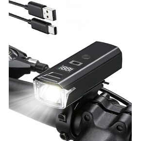 Vitoki Bike Lights for Night Riding, USB-C Rechargeable Bicycle Lights Bright Headlight 5 Lighting Modes, LED Mountain Bike Front Light for Cyclists and Commuters, LED Dispaly & Auto Light Sensor in Kuwait