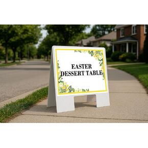 طاولة حلوى عيد الفصح زهور الربيع الحمضيات الأوكالبتوس لأعلى السهام على شكل حرف A من جانب واحد مقاس 23 × 23 بوصة. in Kuwait