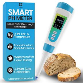 Digital pH Meter for Food Testing - Sourdough, Fermentation, Cheese & Canning - Solid Food Probe with Calibration Powder - Professional pH Tester for Home Cooks & Bakers (0.00-14.00) in Saudi Arabia