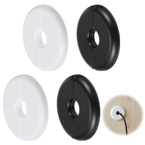 4PCS Wall Split Flange, 1.57 Inch Grommet Cable Pass Through Kit, Cable Bushing with Adhesive, Cable Routing Hole Cover for Ethernet Starlink TV Cables Furniture Desk in Saudi Arabia