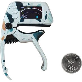 Guitar Capo Tuner 5 in 1, Clip-On Capo with Digital LCD Display, Professional Accurate Guitar Tuner for Acoustic Electric Guitars, Classical Folk Guitars,Bass Ukuleles Violin Banjo (Black) in Saudi Arabia