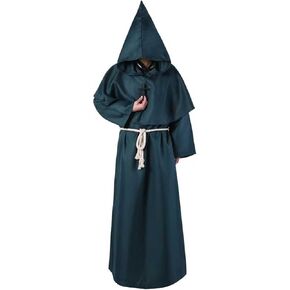 Renaissance Faire Costume Women Monk Renaissance Priest Robe Costume Cosplay Halloween Warlock Cape Cloak for Priest in Kuwait
