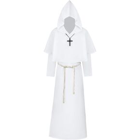 Unisex Halloween Cloak Medieval Monk Robe Priest Robe Renaissance Priest Robe Costume Cosplay Cowl Robe Fancy Dress in Kuwait
