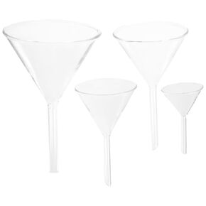 GARVALON 4pcs Borosilicate Glass Laboratory Filter Funnel Set, Scientific Filling Funnels with 40mm 60mm 75mm 90mm Sizes for Precise Liquid Transfer and Lab Use in Kuwait