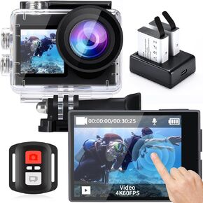 كاميرا Icefox i8 20MP 5X Zoom Action مع EIS، جهاز تحكم عن بعد واي فاي، كاميرا مقاومة للماء تحت الماء لركوب الدراجات والغطس in Kuwait