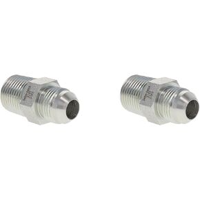 2404-06-04 Hydraulic Adapter Fitting, 3/8" JIC 37° Male x 1/4" NPTF Male Straight Tube Connector for Hydraulic Systems & Equipment, SAE J514 Standard Carbon Steel Straight Pipe Joints (2 Pcs) in Kuwait