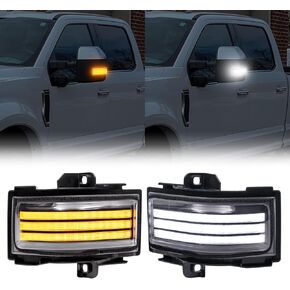 مصابيح إشارة الانعطاف الجانبية LED متوافقة مع F250 F350 F450 F550 Super Duty 2008-2016، إشارة الانعطاف الكهرماني وأضواء وقوف السيارات البيضاء، لين شفاف in Kuwait