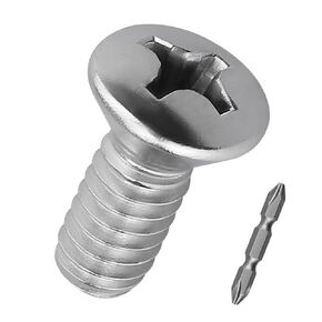 1/4-20 x 1-3/4" Oval Head Machine Screws 25pcs, 18-8 (304) Stainless Steel Phillips Drive Wall Plate Screws, Fayeploo (with Bit) in Kuwait