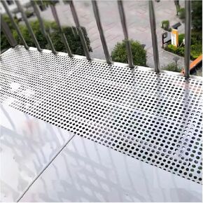 Stainless Steel 304 Perforated Sheet - 10mm Holes, 40x100 cm, Decorative Metal Grilles for Balcony Safety, Anti-Fall Solution, Stylish Protection for Outdoor Spaces in Kuwait