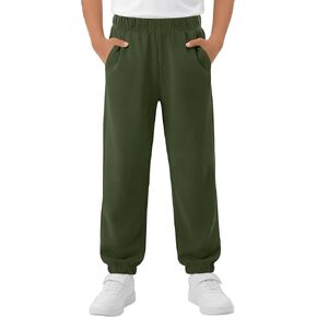 Boy's Jogger Sweatpants Athletic Elastic Waist Kid Active Sports Basic Pants with Pockets in Kuwait